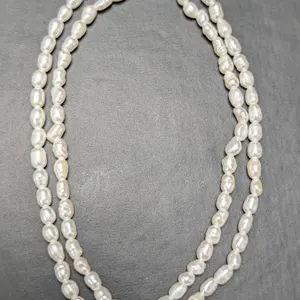 SILVER FRESH WATER PEARL NECKLACE 14", SUGGESTED RETAIL VALUE $200