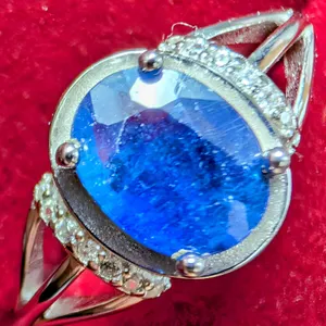 SILVER(2.65G),  GENUINE BLUE SAPPHIRE (2.65CT) RING, SUGGESTED RETAIL VALUE $240