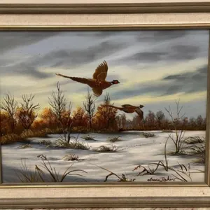 Framed Original Painting on Canvas Board by