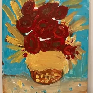 Original Painting by Kenna - Grade 2. Sunflowers