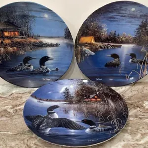 3 Bradex Collector Plates by Jim Hasel - Night