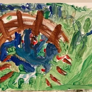 Original Painting by Ezra - Grade 2. The Bridge