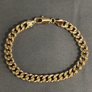 *NEW* 18K GOLD PLATED 7.5MM CUBAN LINK BRACELET: 8" LONG