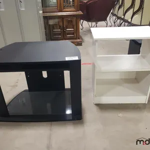 Small Black TV Stand & White Storage Compartment 
 UNRESERVED