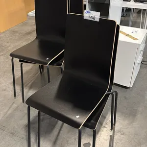 6 BLACK STACKING SIDE CHAIRS