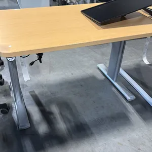 MAPLE SIT/STAND ELECTRIC COMPUTER TABLE 46" X 29"