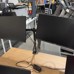 2 PHILIPS 27" MONITOR C/W DUAL MONITOR STAND