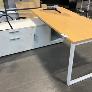 MAPLE/WHITE 5.5' X 5.5' L-SHAPE EXECUTIVE DESK