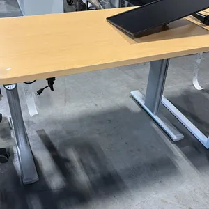 MAPLE SIT/STAND ELECTRIC COMPUTER TABLE 46" X 29"