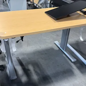 MAPLE SIT/STAND ELECTRIC COMPUTER TABLE 46" X 29"