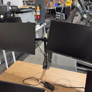 2 PHILIPS 27" MONITOR C/W DUAL MONITOR STAND