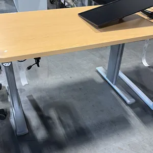 MAPLE SIT/STAND ELECTRIC COMPUTER TABLE 46" X 29"