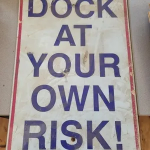 Dock at Your Own Risk Sign, Vintage Nautical Decor