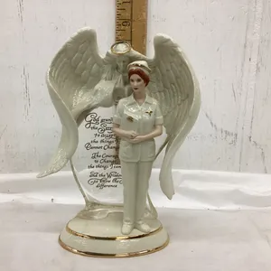 BRADFORD EXCHANGE - “ANGEL OF COMPASSION” NURSE FIGURINE W/ SERENITY PRAYER