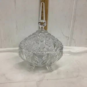 PINWHEEL CRYSTAL COVERED CANDY DISH