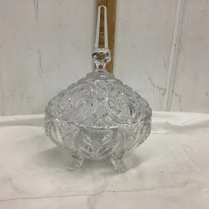 PINWHEEL CRYSTAL COVERED CANDY DISH