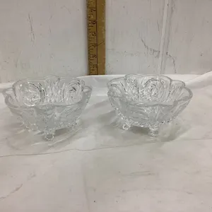 (2) SMALL PINWHEEL CYRSTAL CANDY DISHES