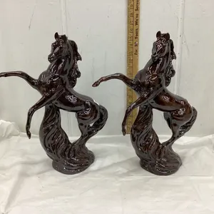 (2) CERAMIC REARING HORSES