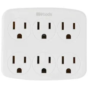 Woods Wall Tap 6-Outlet Power Adapter