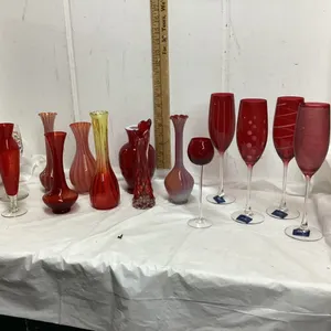 MISC RED GLASSWARE