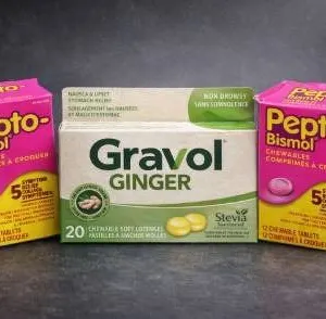 Lot of 2 Pepto-Bismol (12)  Chewables and Gravol Ginger Chewables Tablets (20)