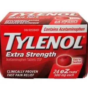 Lot of 2 – Tylenol Extra Strength Acetaminophen Tablets, 24 Count Each