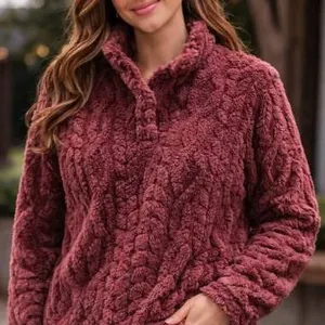 3p Heat S/P Faux Fur Jacket in Red