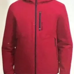 Nautica Men’s S/P Red Hooded Jacket with Full Zip Front Design