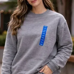 Bench L/G Gray Sweatshirt With Blue Logo Details