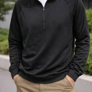 Greg Norman Men’s Long Sleeve Golf Pullover, Size Large, Black