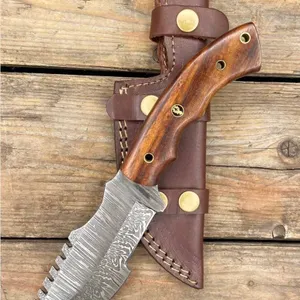 BigHorn Steel 10-inch walnut Tracker Knife with Leather Sheath