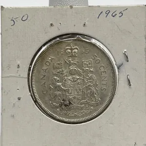 1965 Canadian 50 Cent Silver Coin