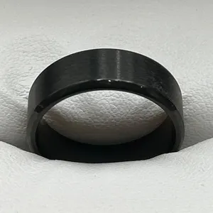 Solid Black Titanium Ring, Matte Finish, SIZE 10 Band