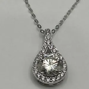 $2245 APPRAISED 3.00 CARAT TEAR DROP PENDANT & CHAIN SET