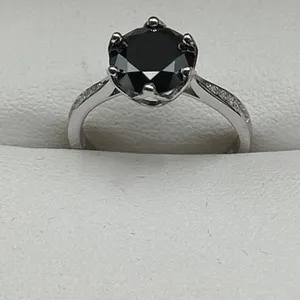 $1800 APPRAISED 3.00 CARAT BLACK SOLITAIRE RING