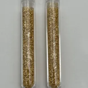 Two Glass Vials Containing Golden Flake material