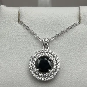 $1070 APPRASIED 1.00 CARAT BLACK SOLITAIRE PENDANT SET