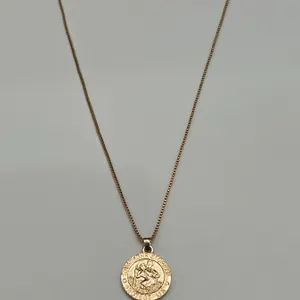Gold Clad Saint Christopher Pendant Necklace with Chain