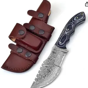 Poshland TR-1168 Custom Handmade Damascus Steel 10 Inches Tracker Knife – Perfect Grip Blac