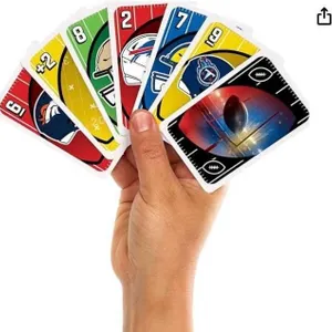 Mattel Games UNO NFL Card Game in Storage Tin Box