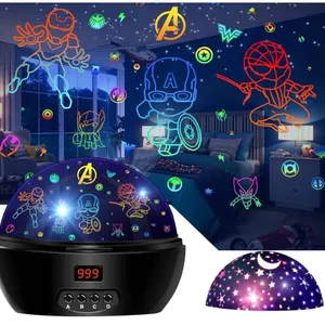 MOKOQI Kid Light Projector with Timer, Avengers & Spiderman Figurines, 360 Degree Rotation Nightligh