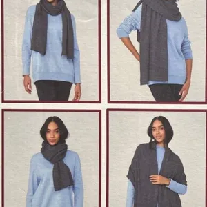 Lemon Charcoal Scarf 90 Percent Wool 10 Percent Cashmere One Size