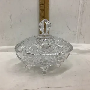 PINWHEEL CRYSTAL COVERED CANDY DISH