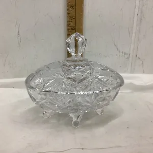 PINWHEEL CRYSTAL COVERED CANDY DISH