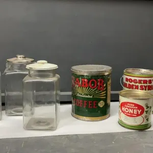 VINTAGE GLASS JARS & TINS