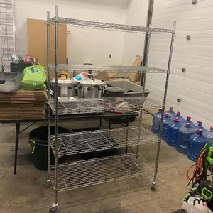 Rolling Wire Shelving Unit (4'x 18"x 75.5")
 UNRESERVED