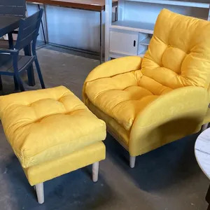 YELLOW 3 POSITION CHAIR AND OTTOMAN