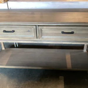 2 DRAWER GREY CONTEMPORARY SOFA TABLE APPROX 54" X 17"
