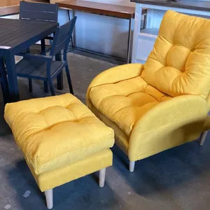 YELLOW 3 POSITION CHAIR AND OTTOMAN