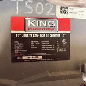 KING MODEL KC-5100NS 10" JOBSITE SAW ON STAND